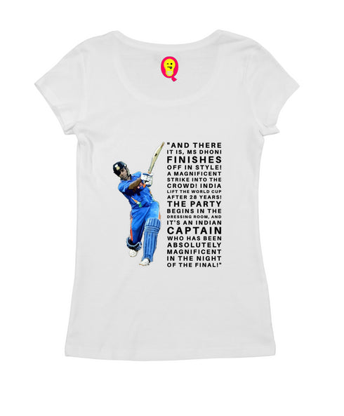 Quirkipedia WC 2011 - India Last Ball Commentary Cricket     Womens Tshirts